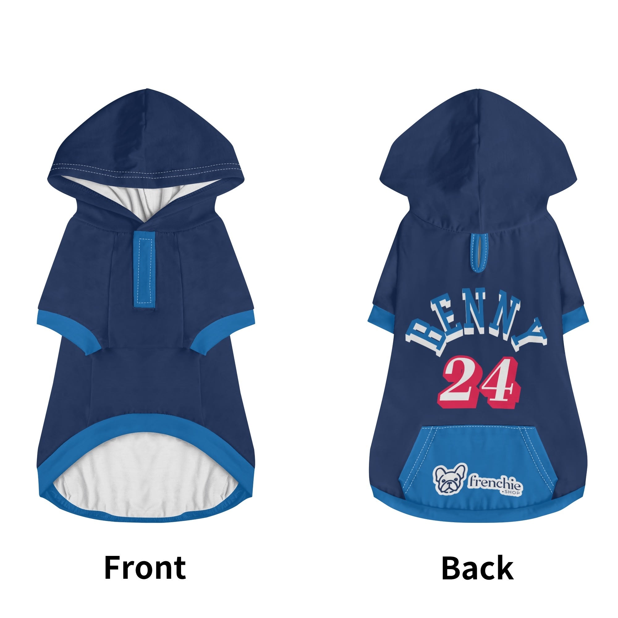 Customizable French Bulldog Hoodies with Your Pet’s Name & Number | Frenchie Shop Original