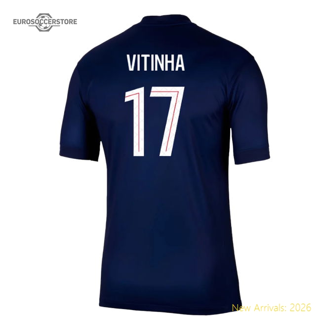2025-2026 PSG Paris Saint Germain Home Shirt (Vitinha 17)