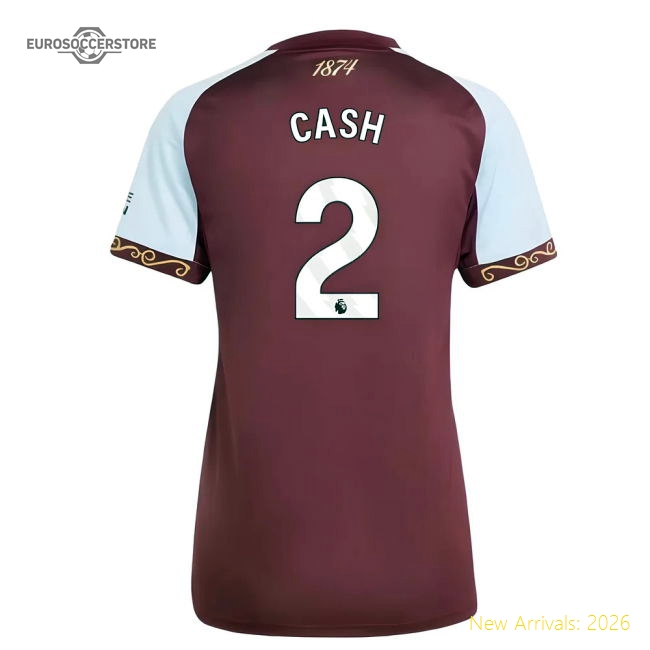 2025-2026 Aston Villa Home Shirt (Womens) (Cash 2) Fan Edition