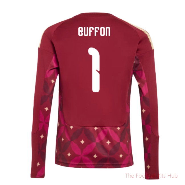 [EFS] 2026/27 Italy Home Goalkeeper Shirt (Burgundy) - Kids (Buffon 1)