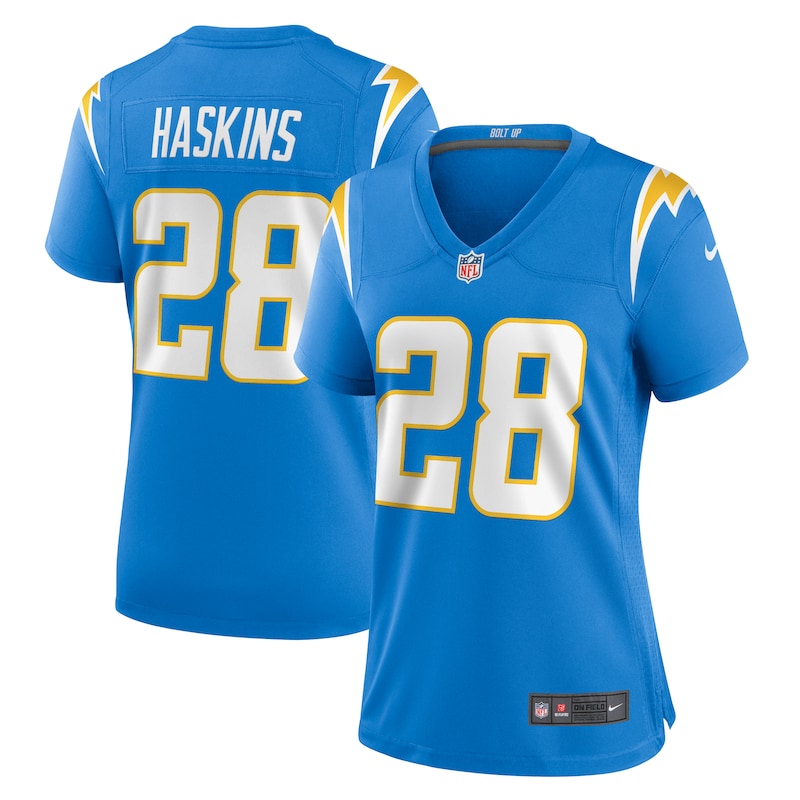 None Hassan Haskins LA Chargers Sleek Premium Material Jersey