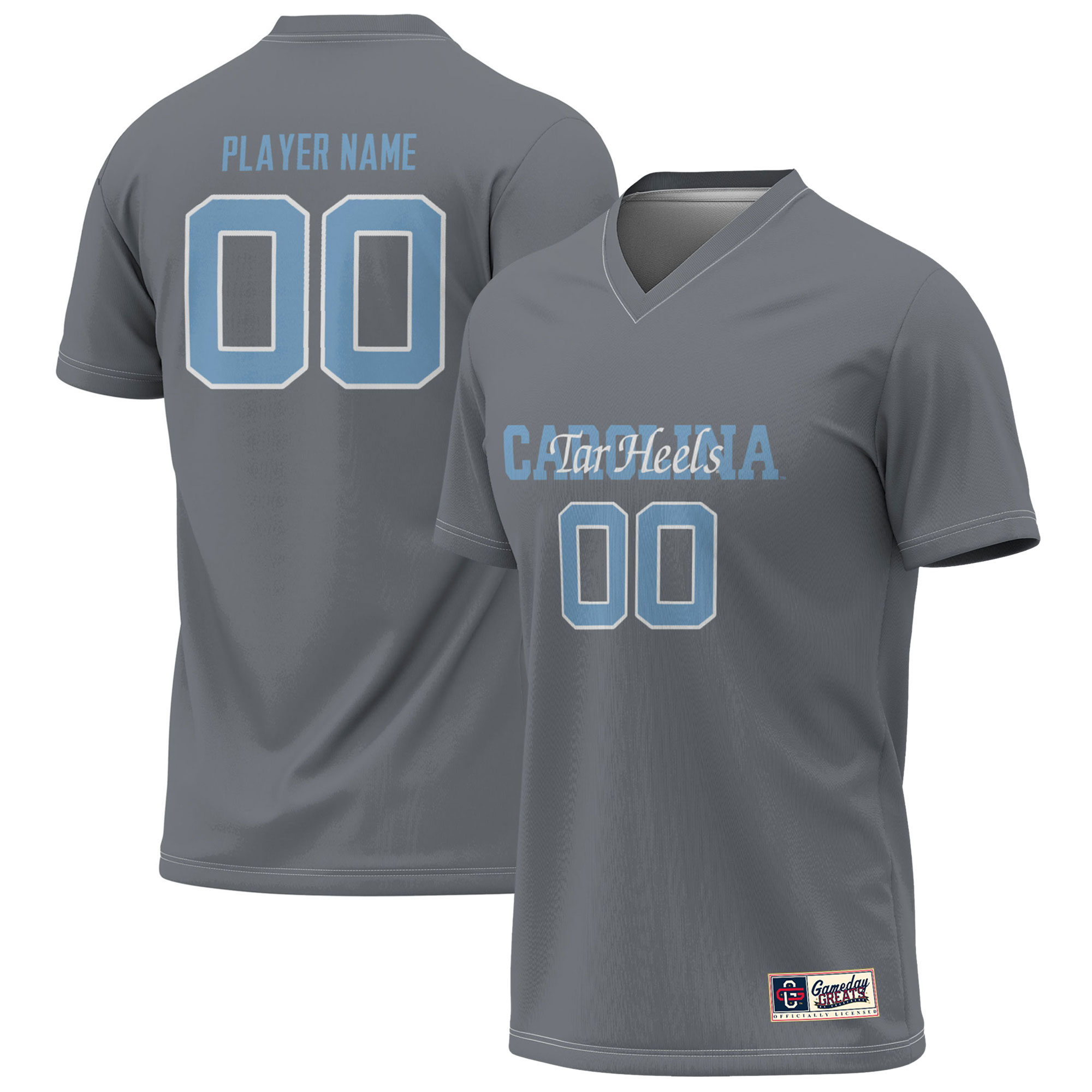 [DDG] North Carolina Tar Heels GameDay Greats Youth NIL Pick-A-Player Lightweight Women's Soccer Jersey - Gray