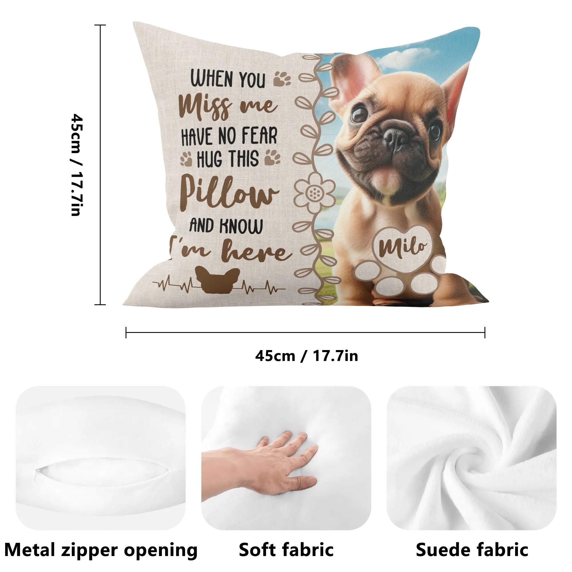 Name And Image Personalized Pillow Outdoor Use | Non-slip Design