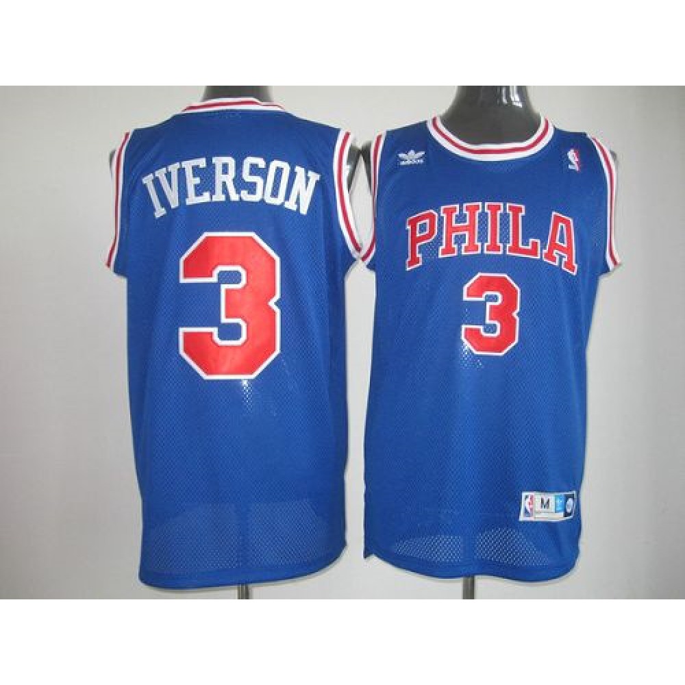 Collector's Item Elite Men's 76ers #3 Allen Blue Basketball Jersey