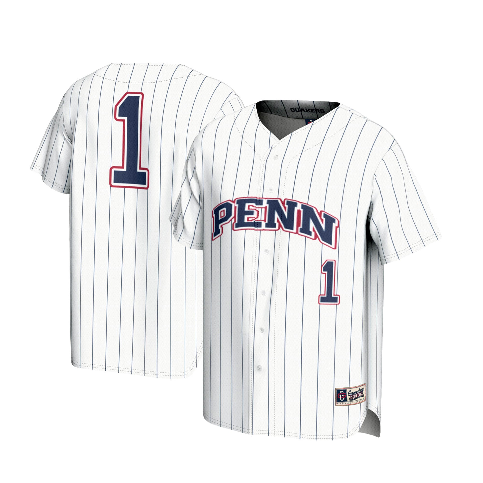 [NJP] Women's Pennsylvania Quakers GameDay Greats Lightweight Baseball Jersey - White