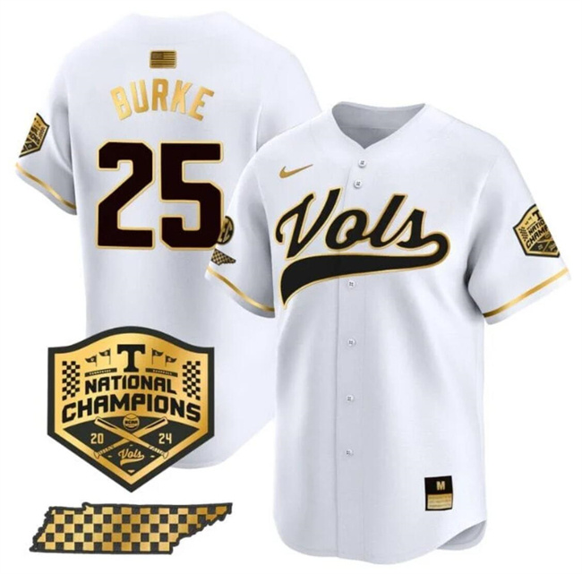 Men's None White 2024 official Blake Burke #25 performance Jersey