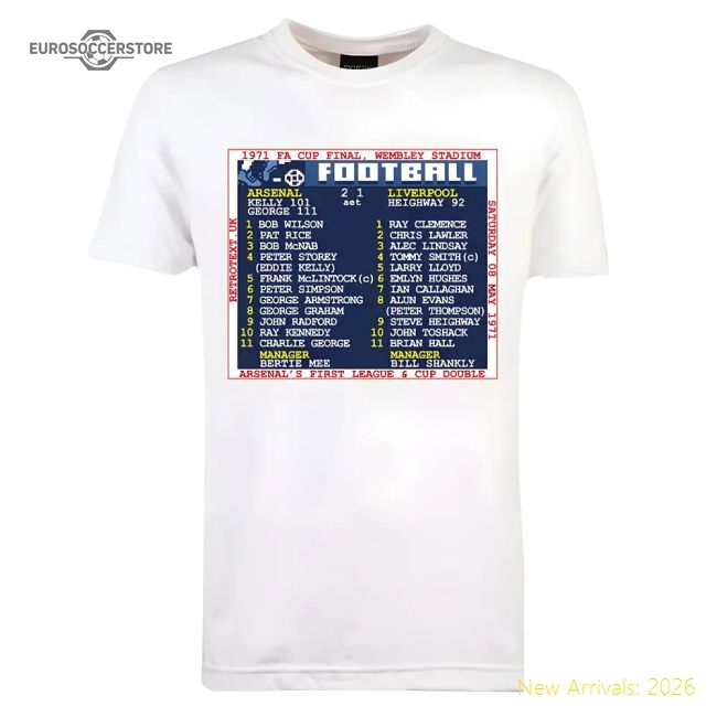 1971 FA Cup Final (Arsenal) Retrotext T-shirt - White