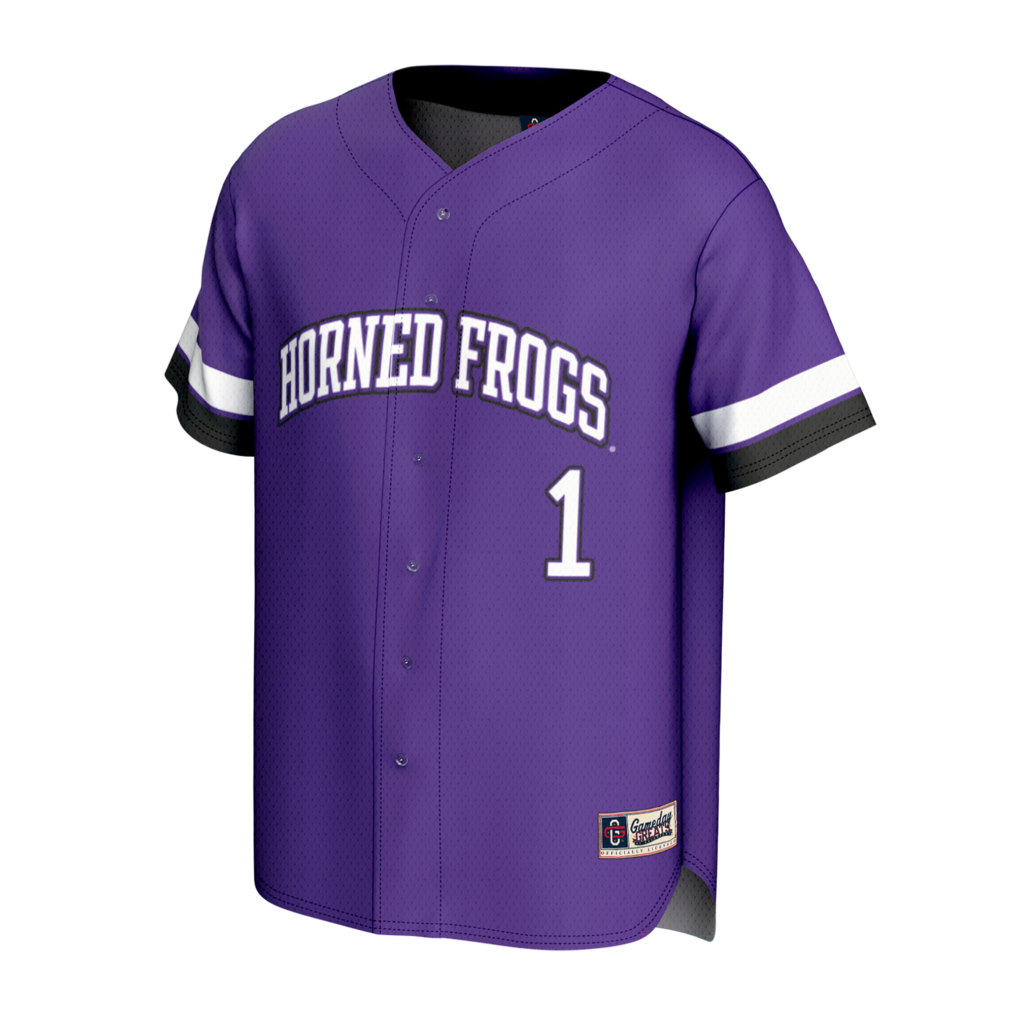 [DDG] TCU Horned Frogs GameDay Greats Unisex Lightweight Collegiate Baseball Fashion Jersey - Purple