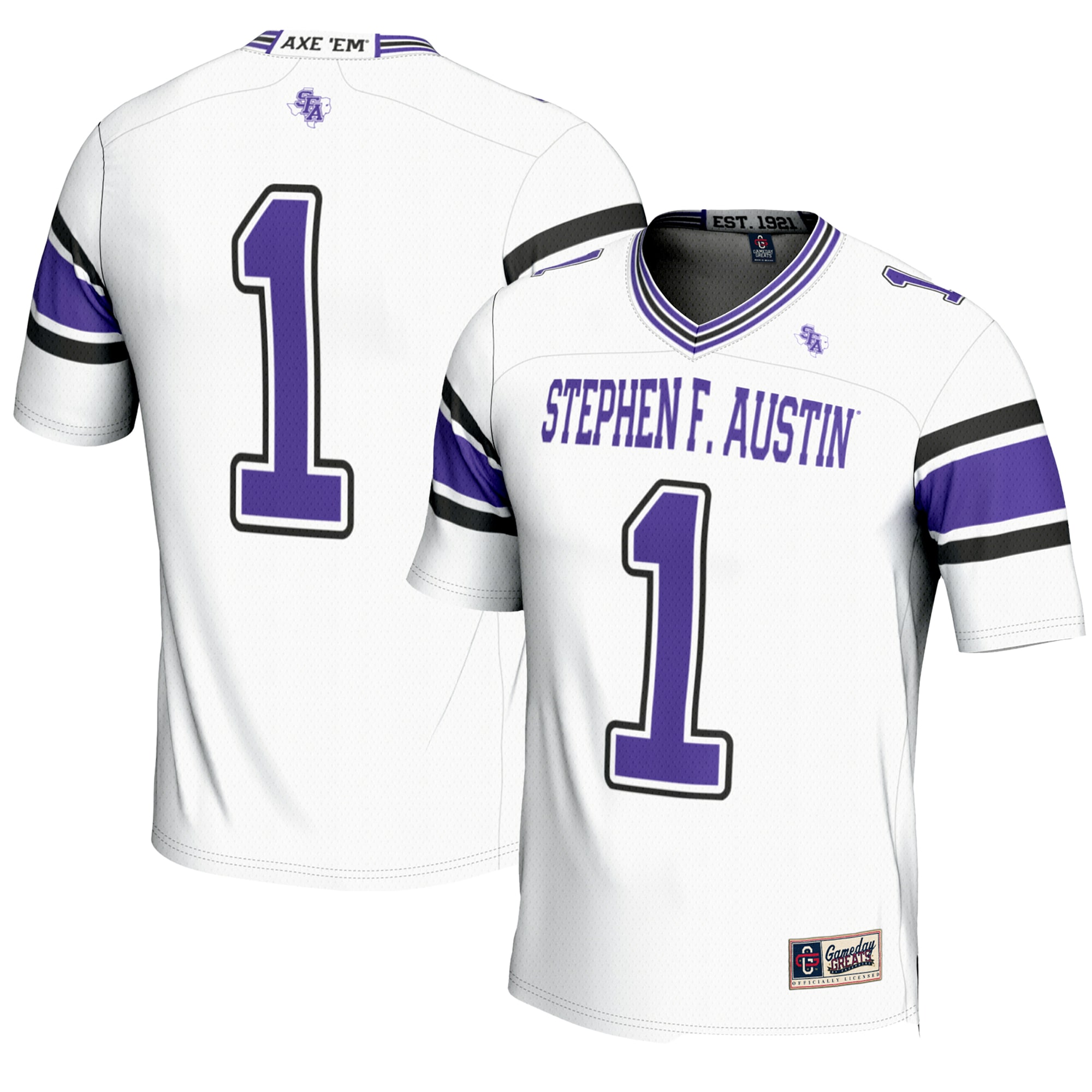 #1 Stephen F Austin Lumberjacks GameDay Greats Endzone 2026/2027 Football Jersey - White