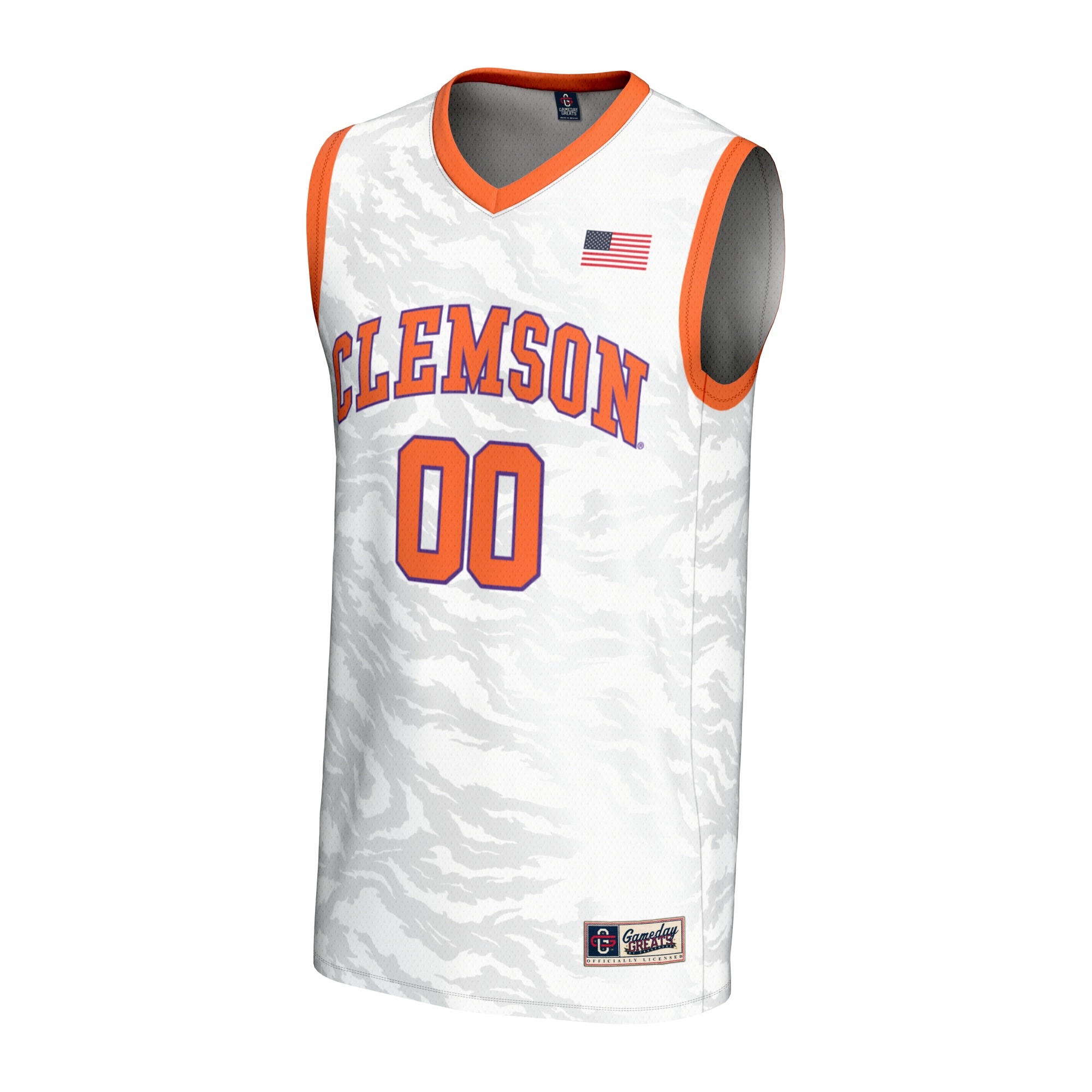 [DDG] Clemson Tigers GameDay Greats Youth NIL Pick-A-Player Women's Basketball Lightweight Jersey - White