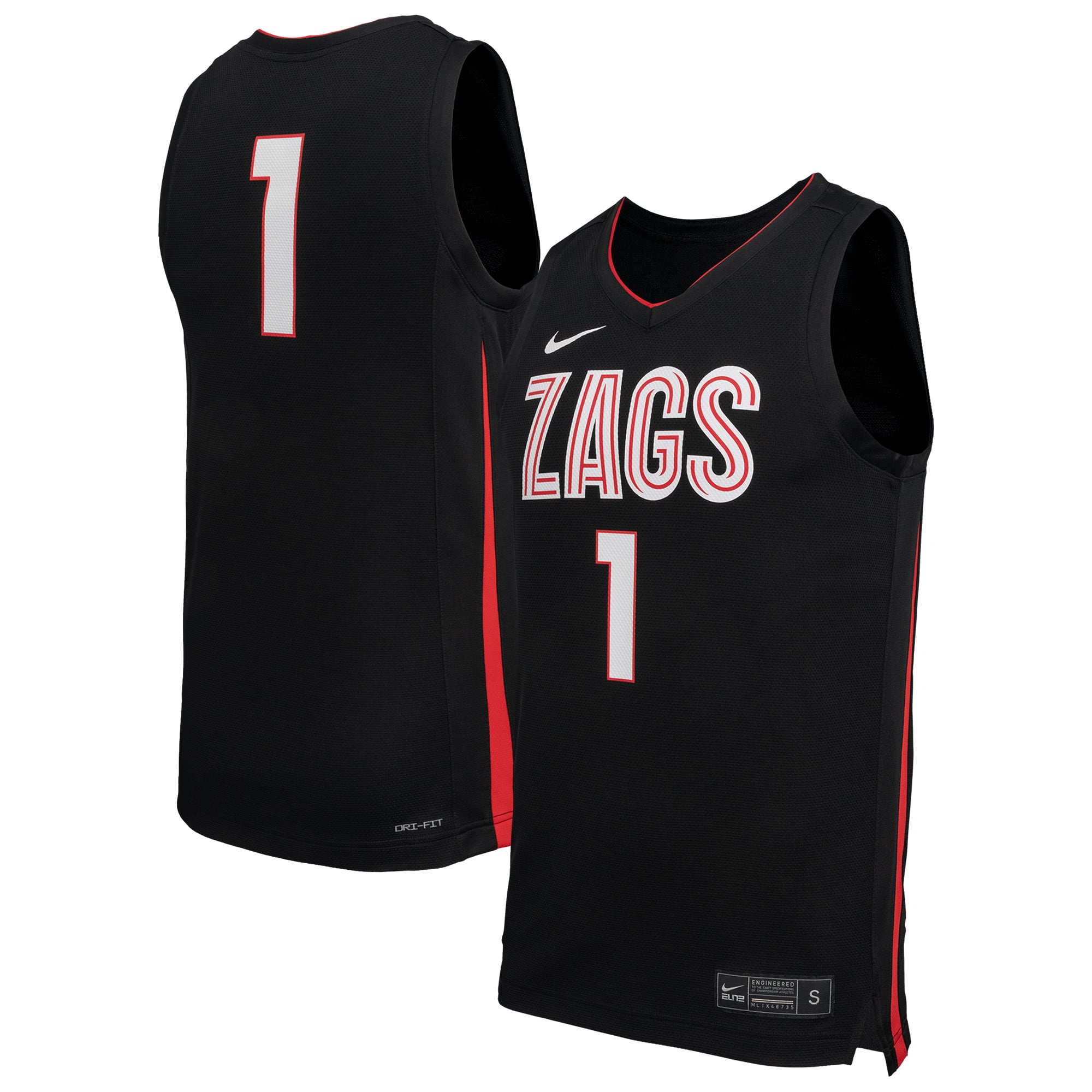 Gonzaga Bulldogs Nike Replica Basketball Jersey - Black