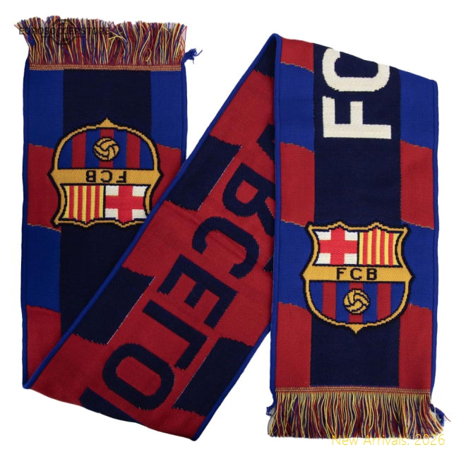 Fc Blaugrana Navy Stripe Scarf - Concept Creation - Collectors Item