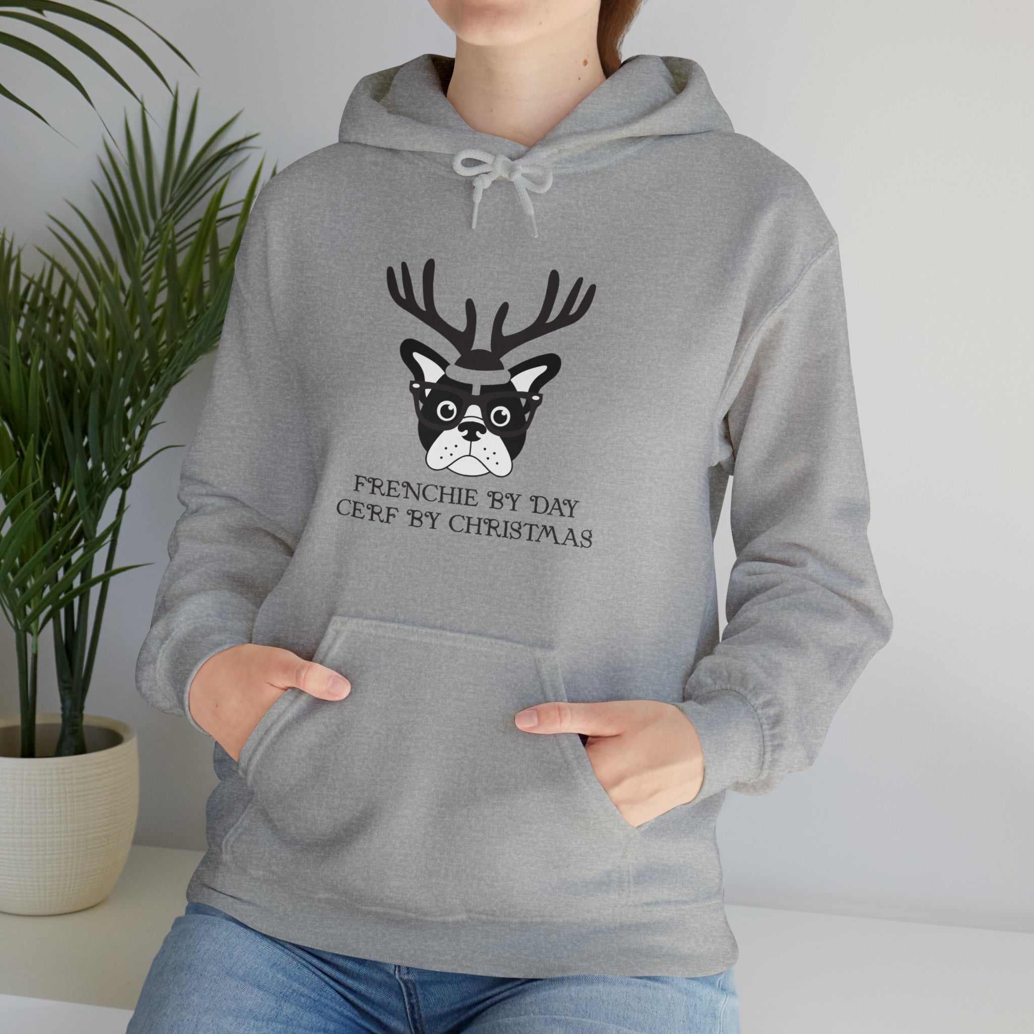 Stylish Street-Ready Frenchie By Day Unisex Hoodie for Casual Outings