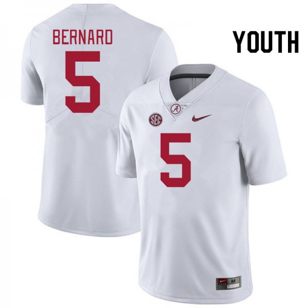 Youth Alabama Crimson Tide #5 Germie Bernard White Nike Stitch Jerseys