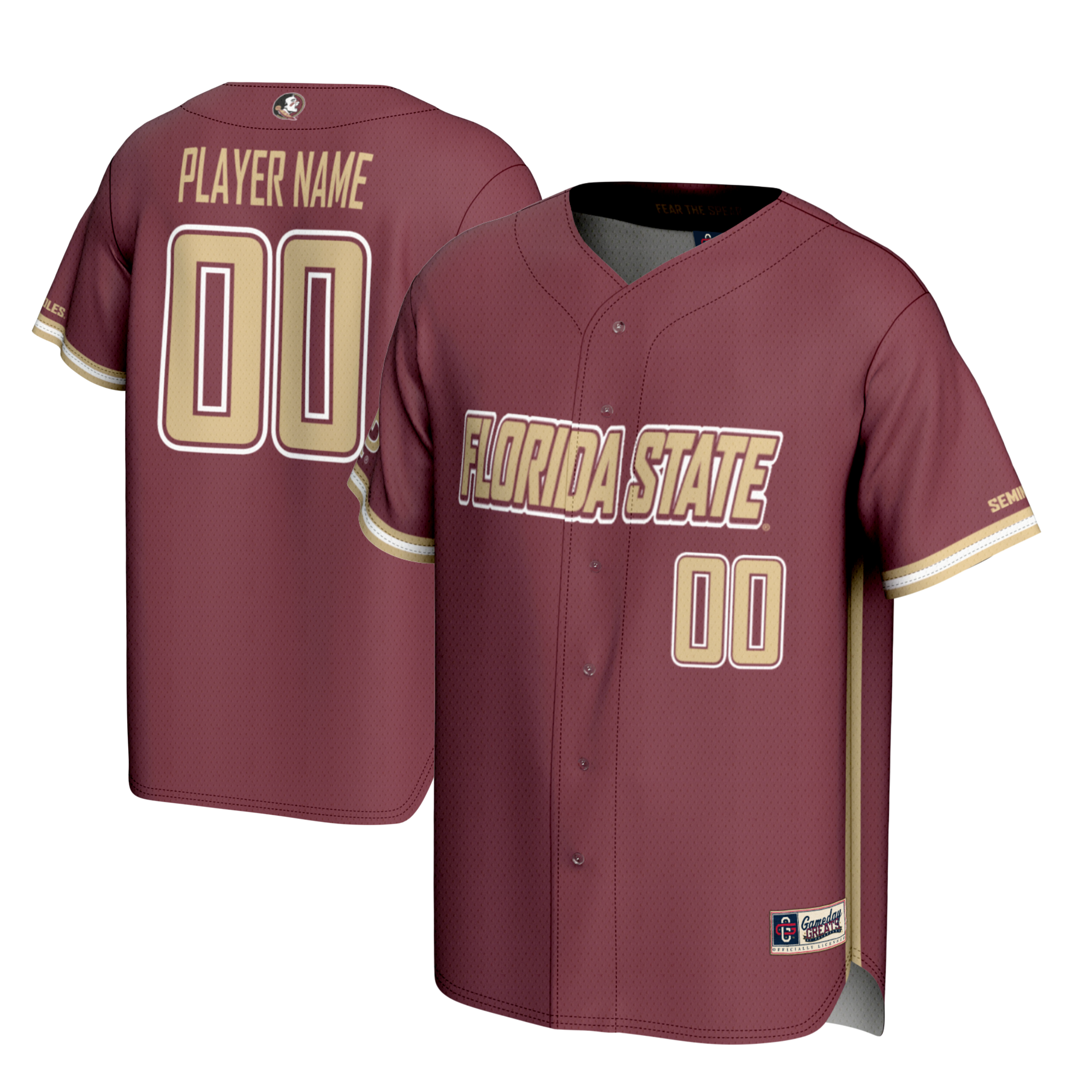 [NJP] Florida State Seminoles GameDay Greats Youth NIL Pick-A-Player Lightweight Baseball Jersey - Garnet