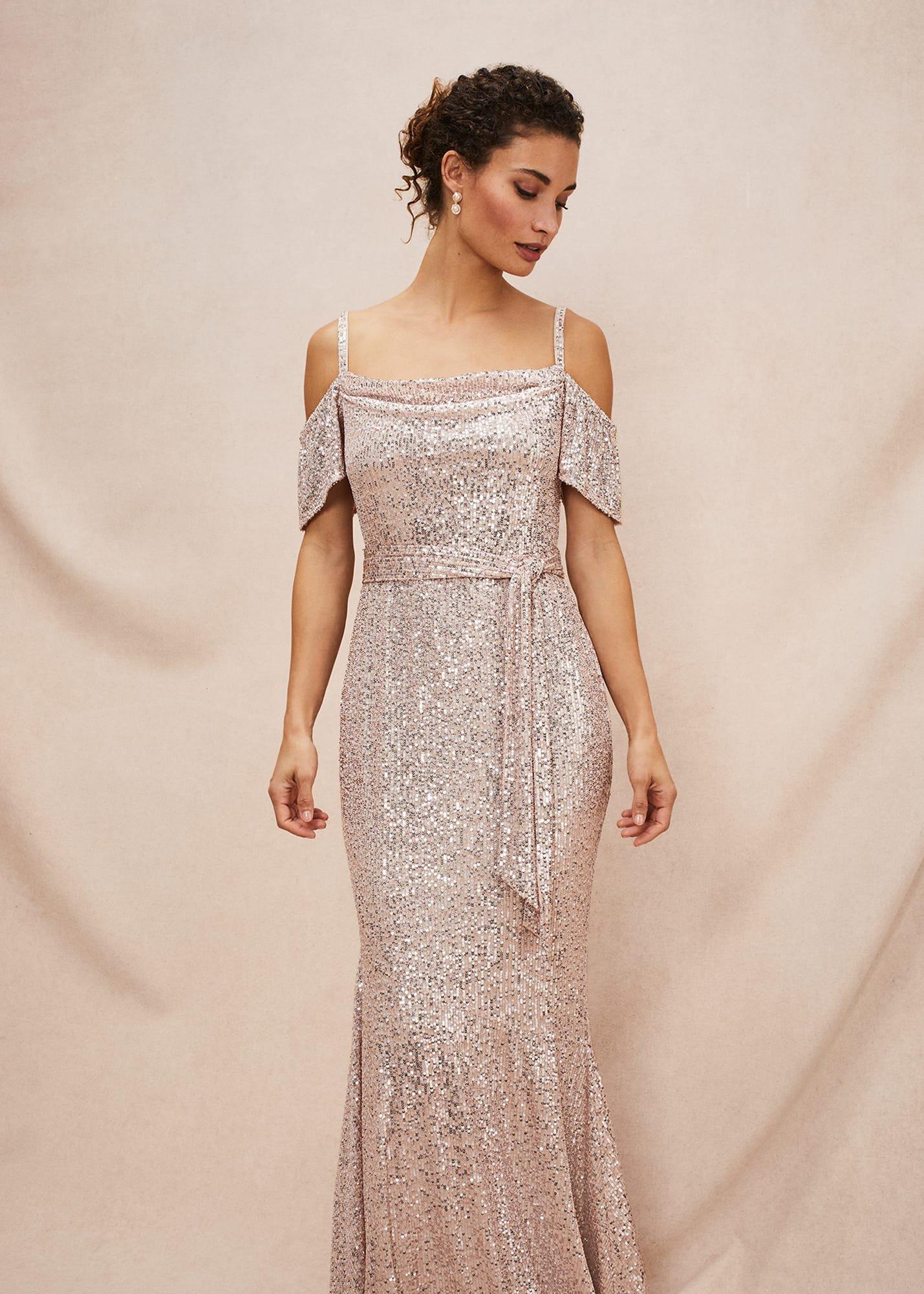 Poppy Off The Shoulder Sequin Dress