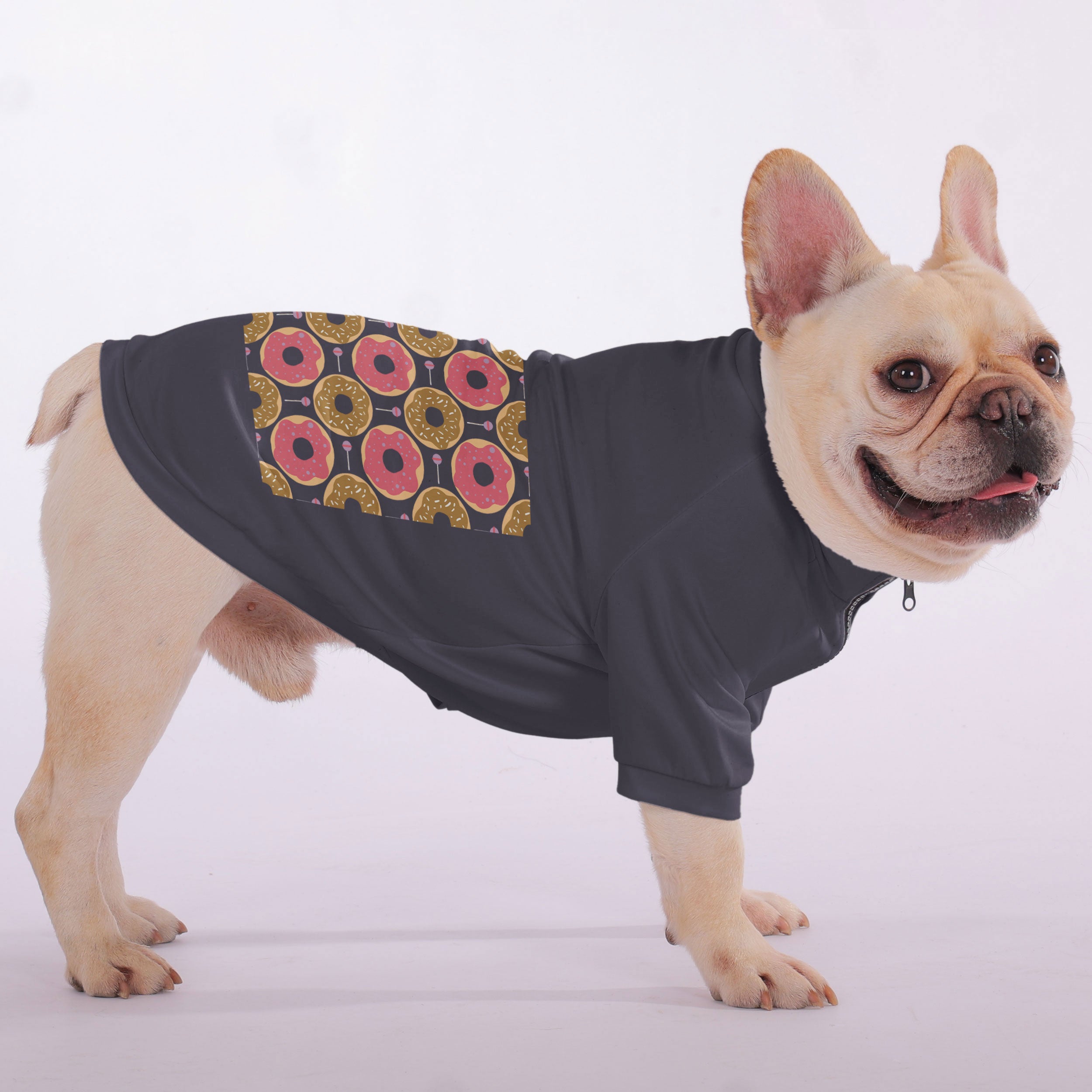 French Bulldog Snowball Snuggly Zip Up Sweatshirt For French Bulldogs Durable Dog Item
