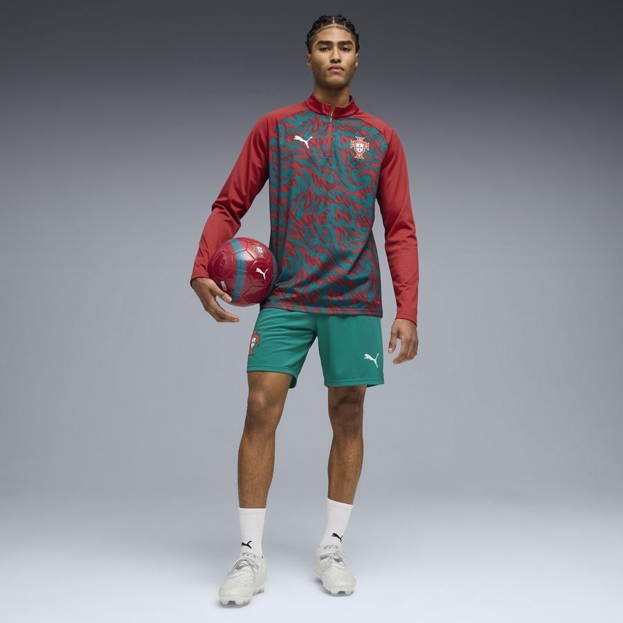 [EFKS] 2026 Portugal Pre Match Zip World Cup Club Red/Green Lagoon Training Jersey 1/4