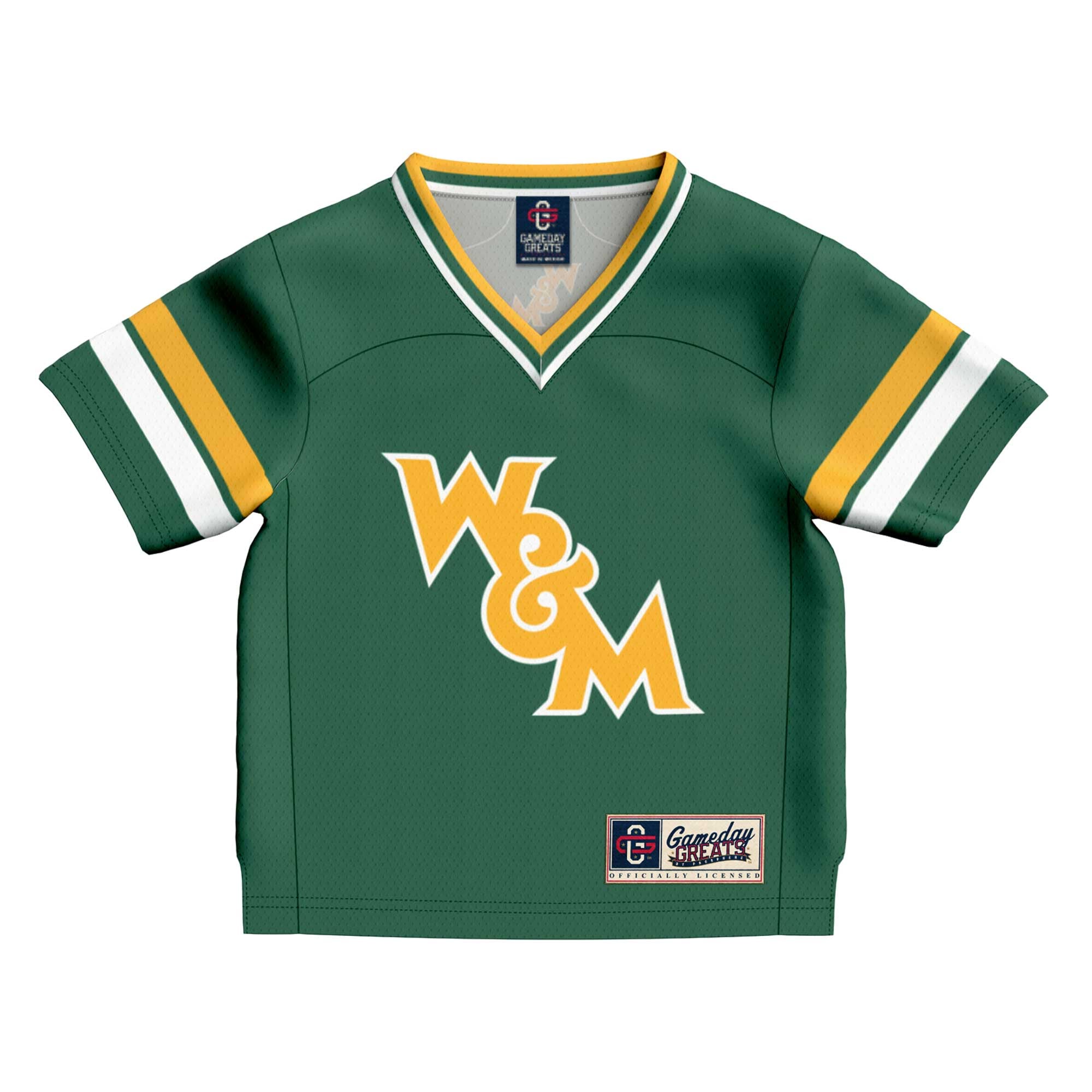 Toddler #1 Green William & Mary Tribe Collegiate Football Fashion Jersey
