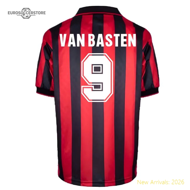 Genuine Top-Quality Ac Milan 1996 Home Retro Shirt (Van Basten 9)