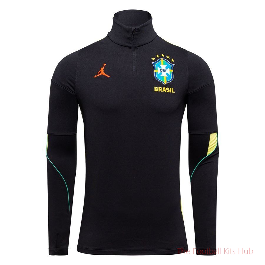 Brazil X Jordan Training Shirt Dri-FIT Strike Drill World Cup 2026 - Black/Yellow