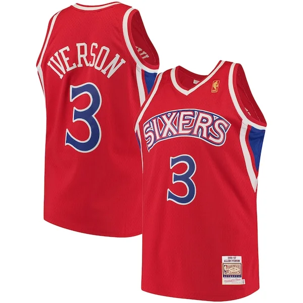 Allen Iverson PHI Authentic Jersey - superior classic - Red basketball