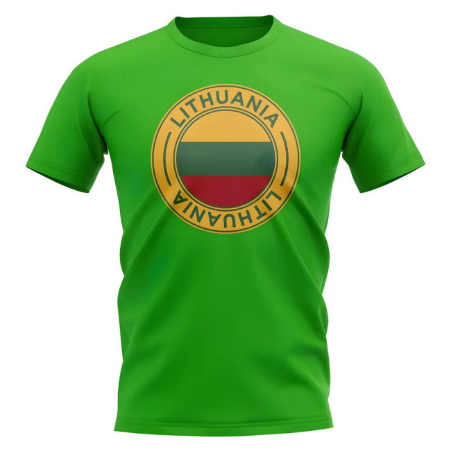Lithuania Football Badge T-Shirt (Green) Performance Quality