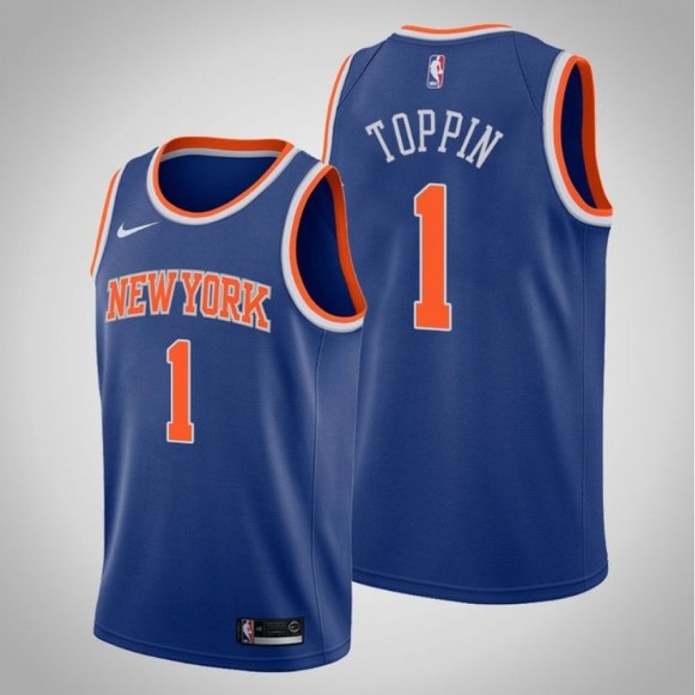 Fan Favorite Game-Ready Men's NY Knicks #1 Obi Blue Basketball Jersey