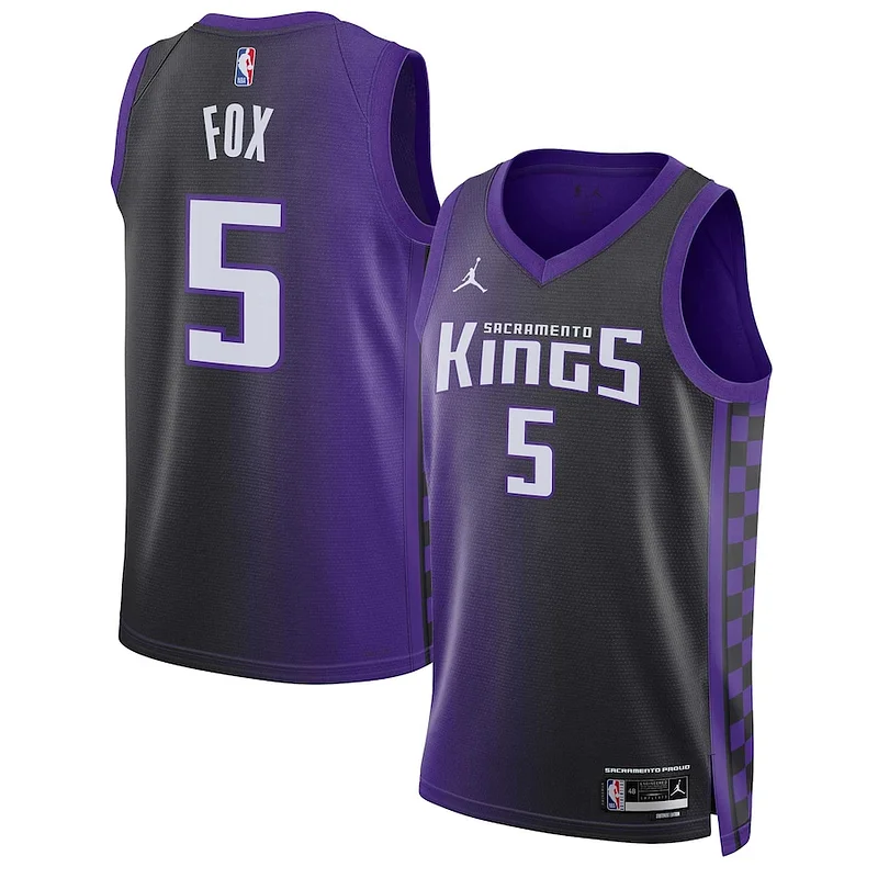 De'Aaron Fox SAC Durable Basketball Jersey - Team Colors