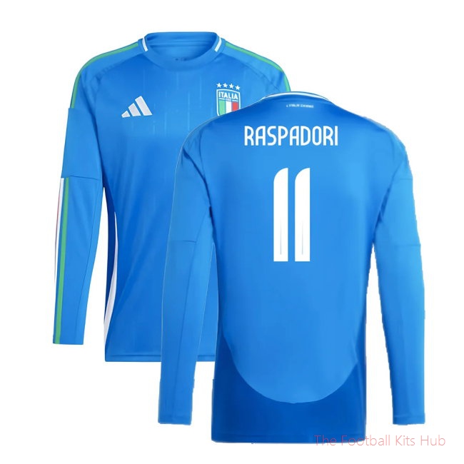 2024-2025 Italy Long Sleeve Home Shirt (RASPADORI 11)