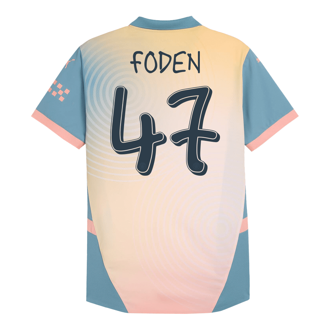 Player Version FODEN #47 Manchester City Fourth Away Soccer Jersey 202