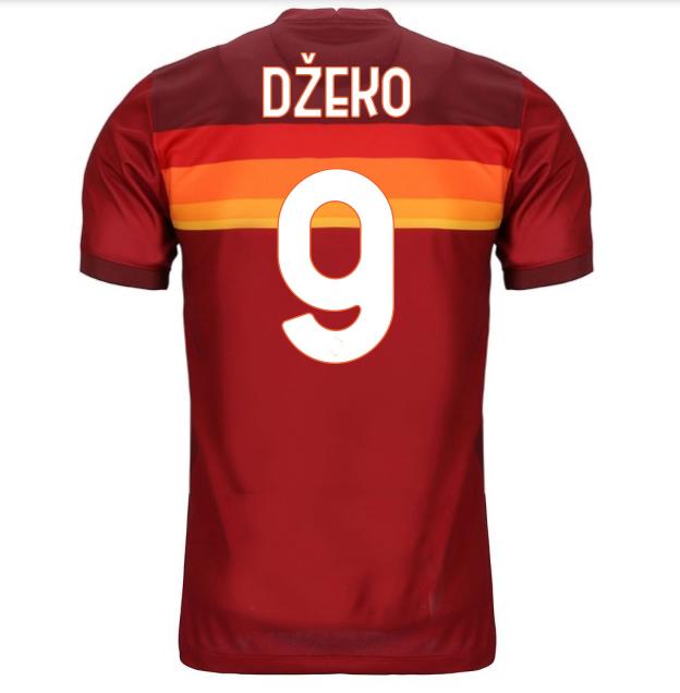 AS Roma 20-21 Home 9 DZEKO Soccer Shirt Jersey - Official Replica