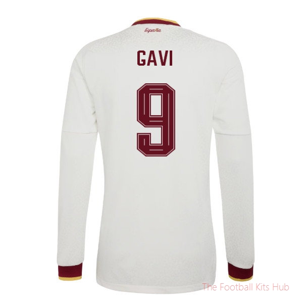 2026-2027 Spain Authentic Long Sleeves Away Shirt (Gavi 9)