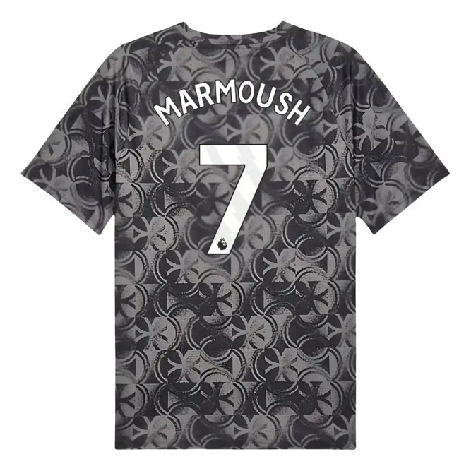 2025-2026 Man City Warm Up Jersey (Black) (Marmoush 7)