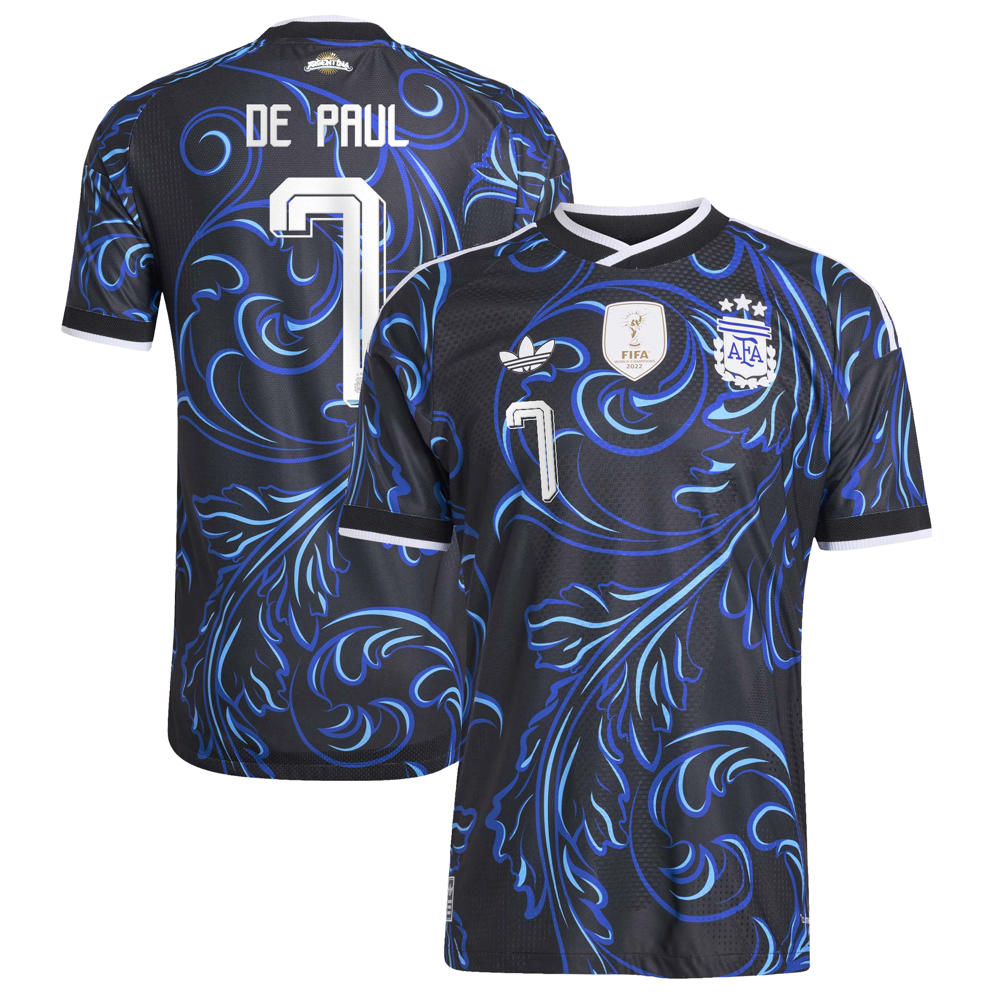 [SJH] Rodrigo De Paul Argentina National Team 2026 Away On-Field Authentic Jersey - Black