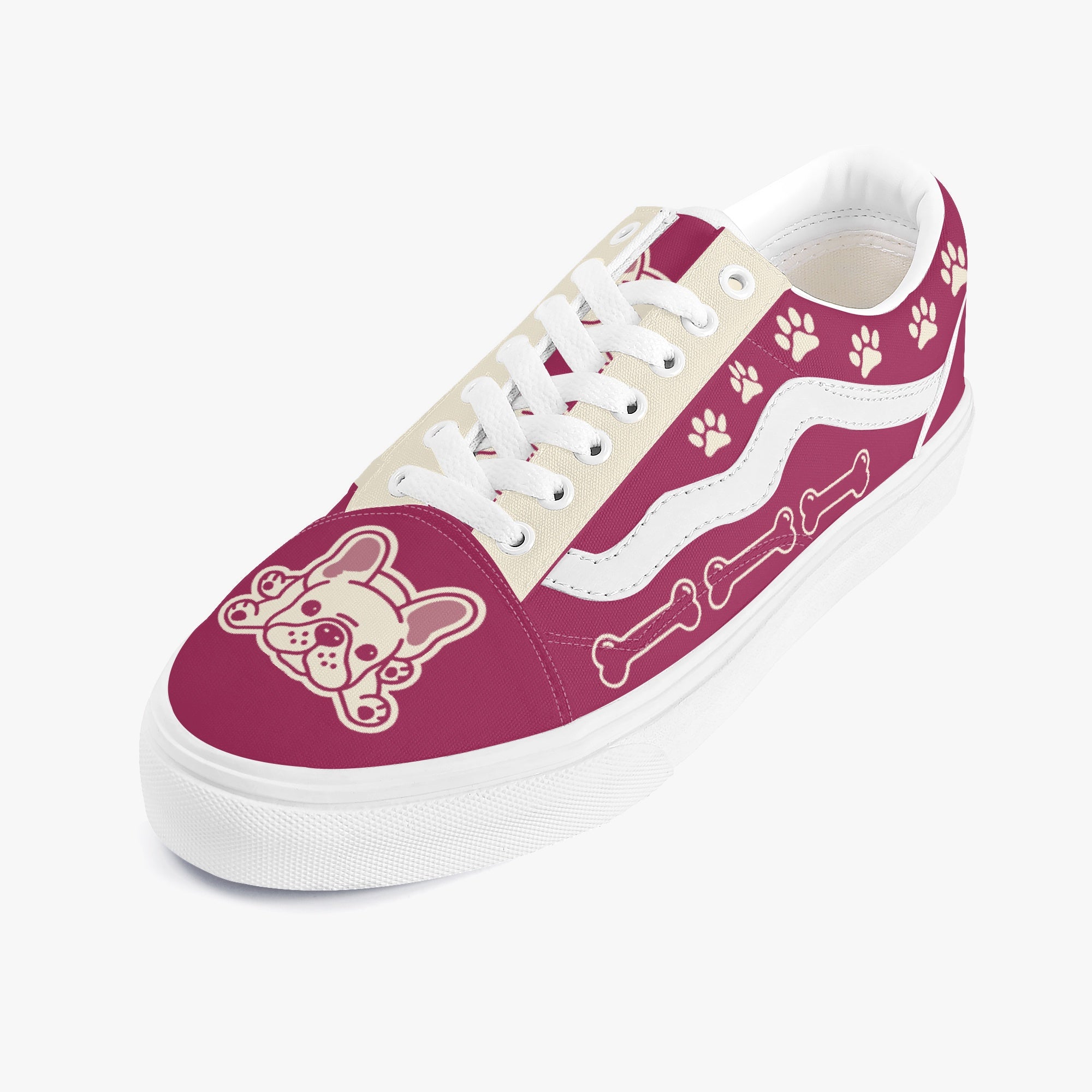 - Frenchie Lover Trendy Low-top Canvas Sneakers For Frenchie Fans
