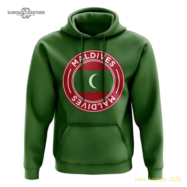 First-class Maldives Football Badge Hoodie (green) - Great Value