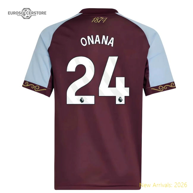 2025-2026 Aston Villa Home Match-ready Jersey Onana Adidas Climacool