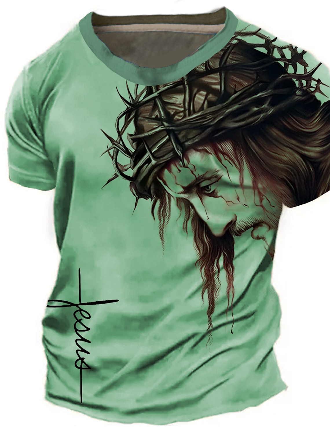 Men's Graphic Cross T Shirt Tee Short Sleeve 3D Print Crew Neck