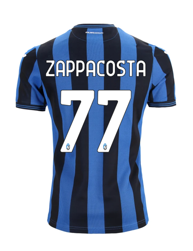 Atalanta's 24-25 Home Jersey Featuring ZAPPACOSTA with the Number 77