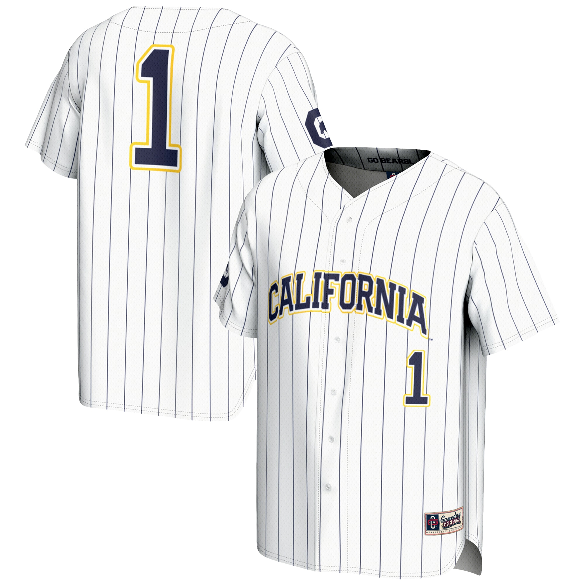 [DDG] Cal Bears GameDay Greats Lightweight Baseball Jersey - White