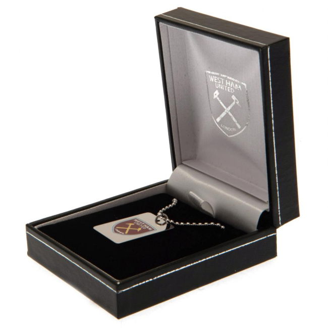 West Ham United FC Enamel Crest Dog Tag & Chain | Fan Favorite