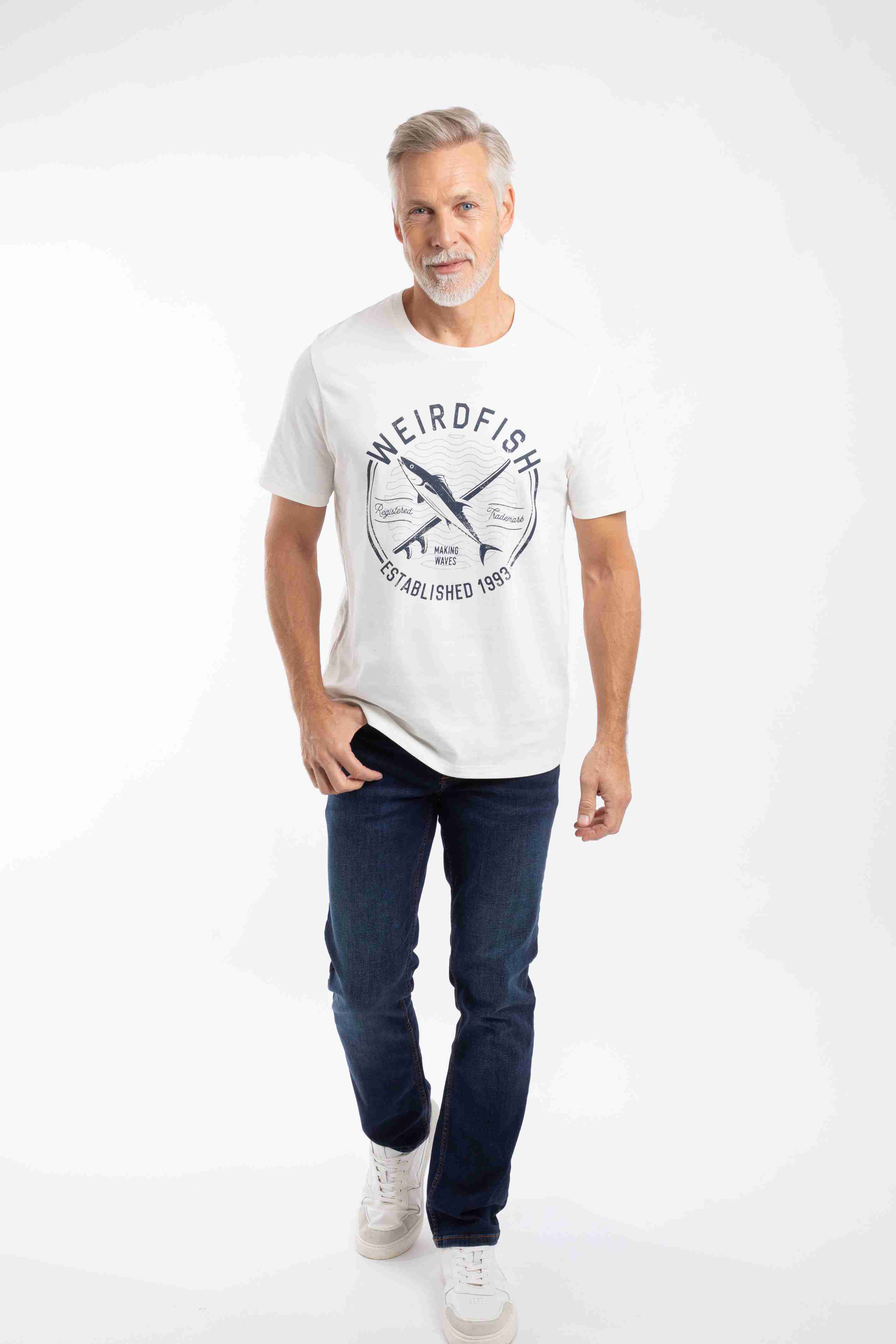 Hudson Front Print Branded T-Shirt White