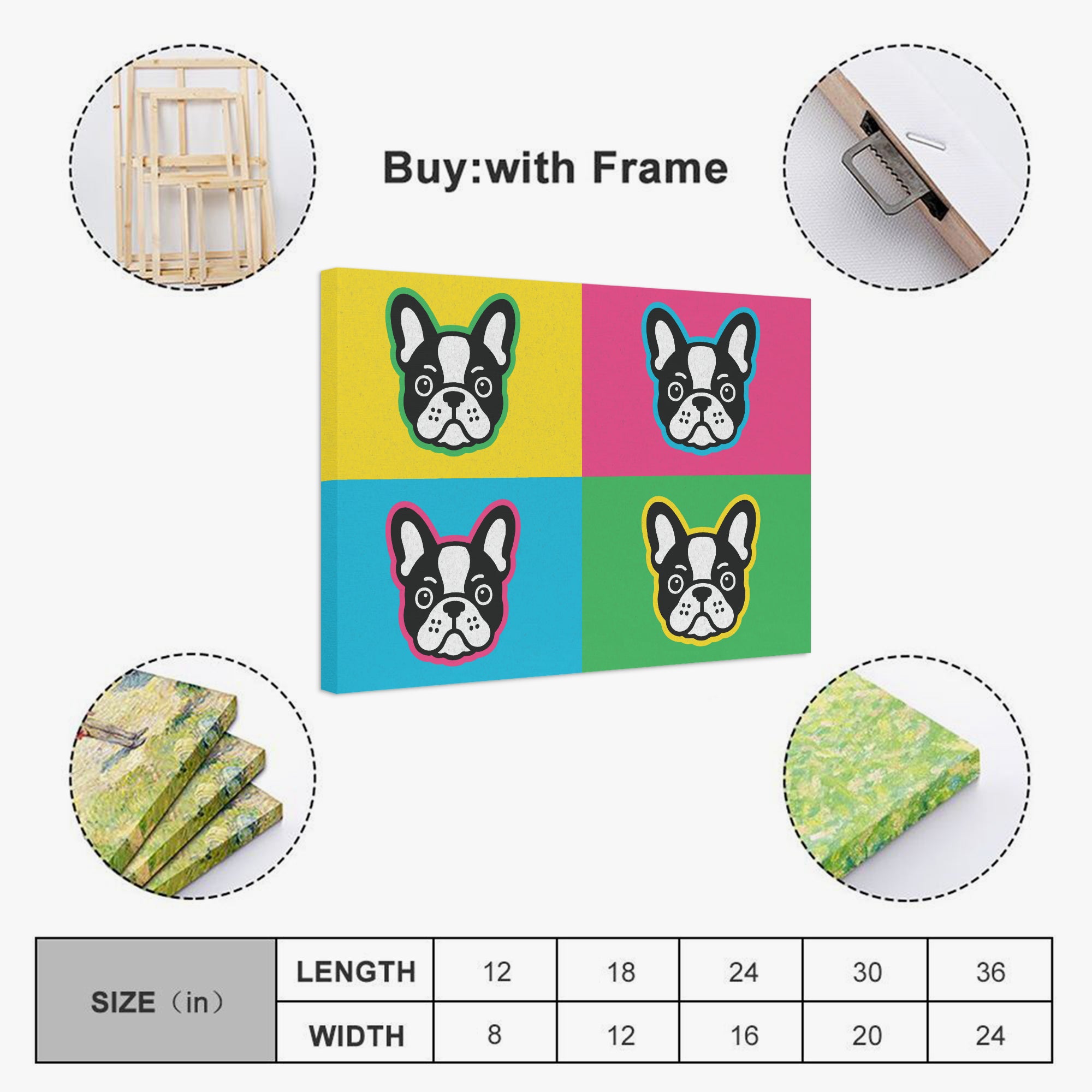 Callie - Adorable Frenchie canvas Wall Art