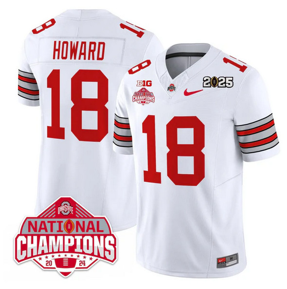 Men's OSU Ohio White 2025 comfortable Will Howard #18 high quality