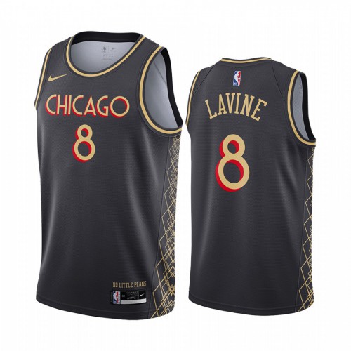 Black LAC Chicago Bulls #8 Nike Jersey Game Day Wear Game Day Wear