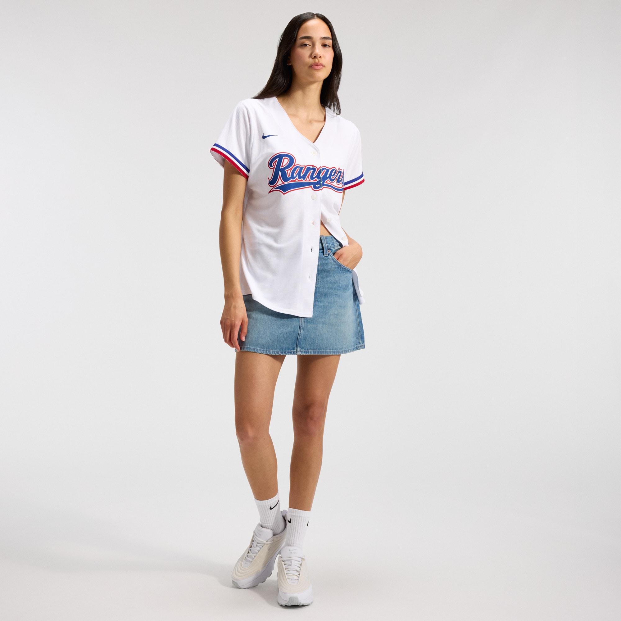 [LK] Texas Rangers Women's Home Replica Team Jersey - White
