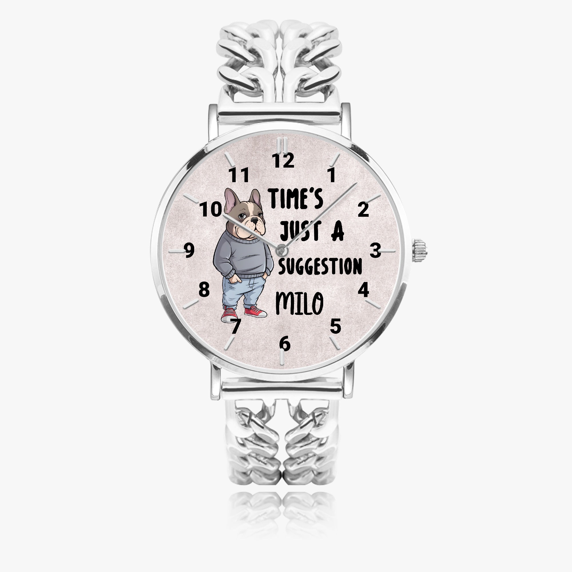 Personalized Chic Hollow Strap Watch For Frenchie Lovers Summer Wear