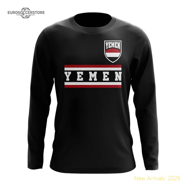 Yemen Core Football Country Long Sleeve T-shirt (black)