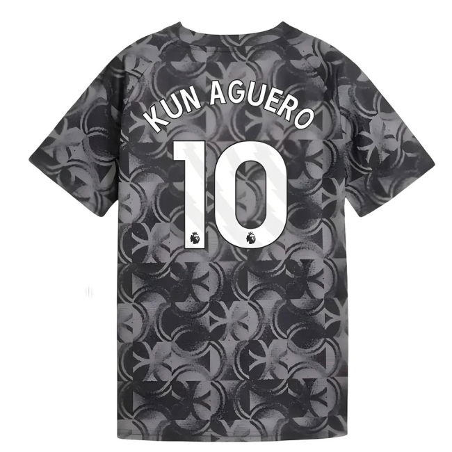 Genuine Copy Man City Home Fan Shirt for Kids (Kun Aguero 10)